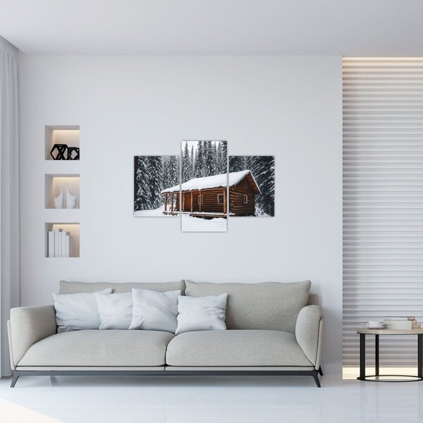 Obraz - Zasnežená chata (90x60 cm)