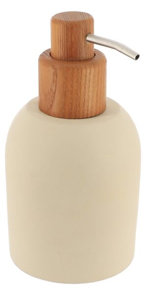 Dávkovač mydla Silvestre, béžová/s drevenými prvkami, 230 ml