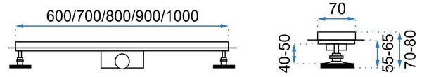 Odtokový žľab REA LINE 2 100 cm, chróm