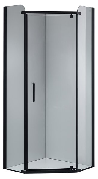BPS-koupelny Päťuholníkový sprchový kút KZ91B BL 90x90 čierna/transparent - bez vaničky