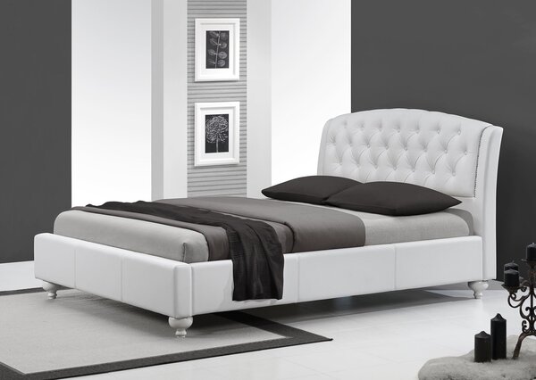 Čalúnená manželská posteľ s roštom Sofia 160 - biela