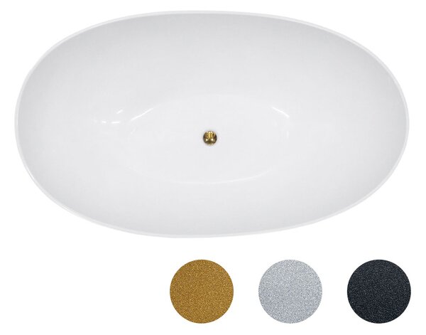 Besco Voľne stojaca vaňa z liateho mramoru Siya Glam 160x92 (172x100)