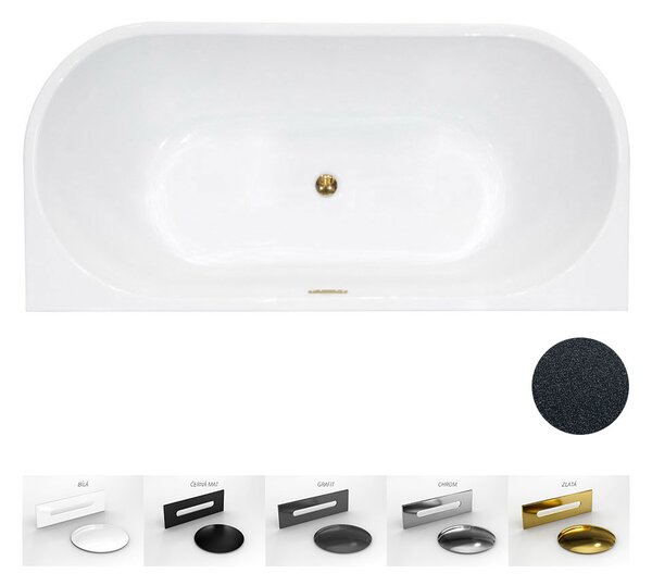 Besco Akrylátová voľne stojaca vaňa Vica NEW Glam G CC/SP 150x80 (160x80, 170x80), s prepadom