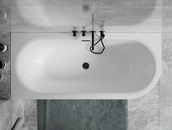 Besco Akrylátová voľne stojaca vaňa Avita A-Line BW Matt CC/SP 150x75 (160x75, 170x75), s prepadom