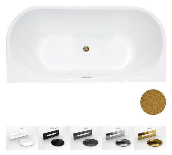 Besco Akrylátová voľne stojaca vaňa Vica NEW Glam Z CC/SP 150x80 (160x80, 170x80), s prepadom