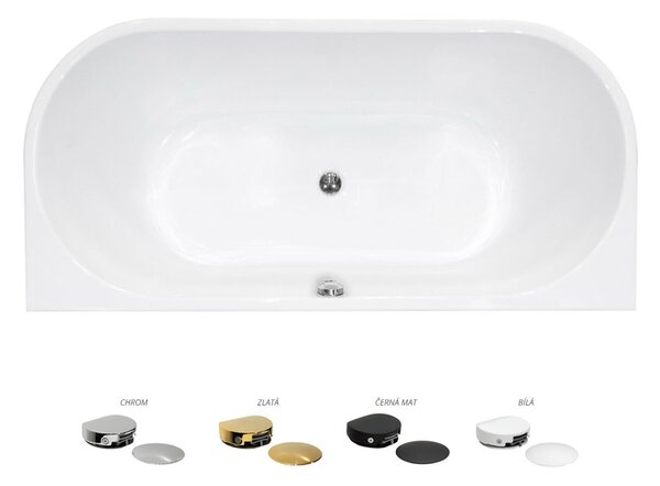 Besco Akrylátová voľne stojaca vaňa Vica NEW BW CC/NP 150x80 (160x80, 170x80), napúšťanie cez prepad