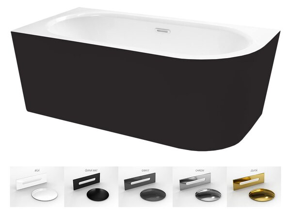 Besco Akrylátová voľne stojaca vaňa Avita A-Line BW Matt CC/SP 150x75 (160x75, 170x75), s prepadom