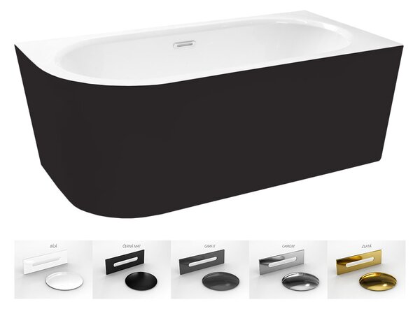 Besco Akrylátová voľne stojaca vaňa Avita A-Line BW Matt CC/SP 150x75 (160x75, 170x75), s prepadom