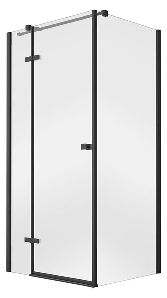 Besco Štvorcový sprchový kút PIXA BLACK SQ 90x90, výška 195 cm - bez vaničky