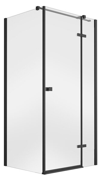 Besco Štvorcový sprchový kút PIXA BLACK SQ 90x90, výška 195 cm - bez vaničky