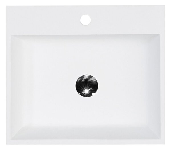 Besco Voľne stojace umývadlo z liateho mramoru Vera Glam Z UM VS-OPB 50x42x85 cm, s otvorom pre batériu