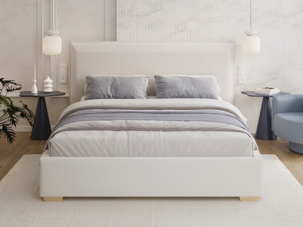 Čalúnená manželská posteľ s úložným priestorom Perfetto 140x200 - biela