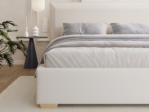 Čalúnená manželská posteľ s úložným priestorom Perfetto 140x200 - biela