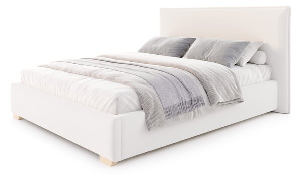 Čalúnená manželská posteľ s úložným priestorom Perfetto 140x200 - biela