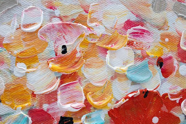 Maľovaný obraz na stenu KVETY 100x50 cm (maľované obrazy)