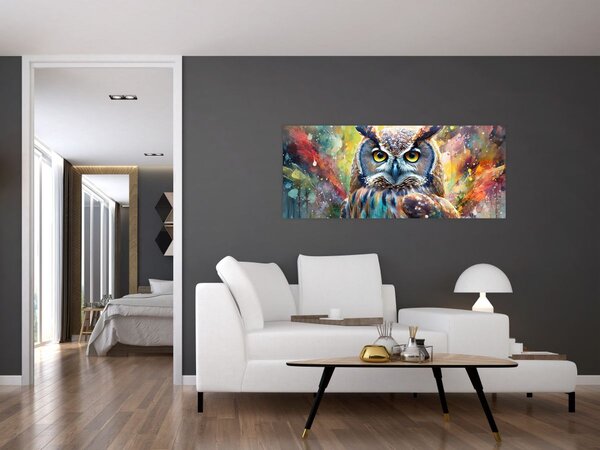 Obraz - Maľba sovy (120x50 cm)