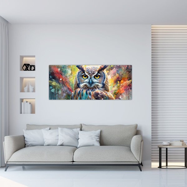 Obraz - Maľba sovy (120x50 cm)
