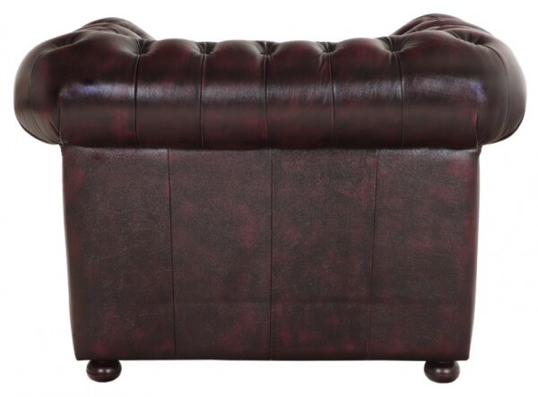Pohovka jednomiestna Chesterfield Liverpool z pravej hovädzej kože New Red