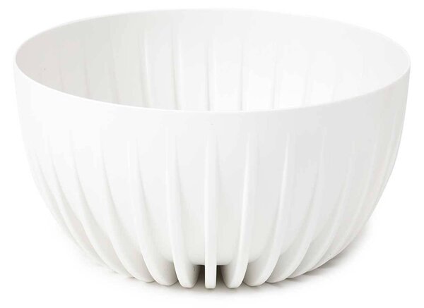 PLASTOVÝ KVETINÁČ STRIPPED ECO SADA 2KS 16X30 CM+15X24 CM BIELA