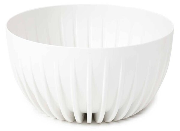 PLASTOVÝ KVETINÁČ STRIPPED ECO SADA 2KS 16X30 CM+15X24 CM BIELA