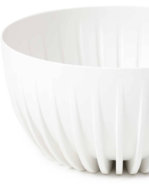 PLASTOVÝ KVETINÁČ STRIPPED ECO 16X30 CM BIELA