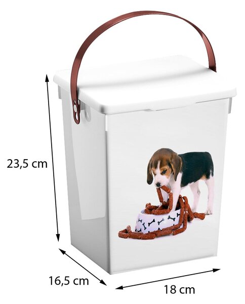 Úložný box Dog, 18x23,5x16,5 cm, biela