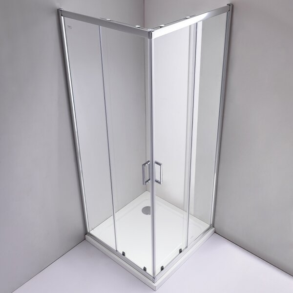 BPS-koupelny Štvorcový sprchový kút KZ93C 100x100 chróm/transparent + vanička ST06A WH biela