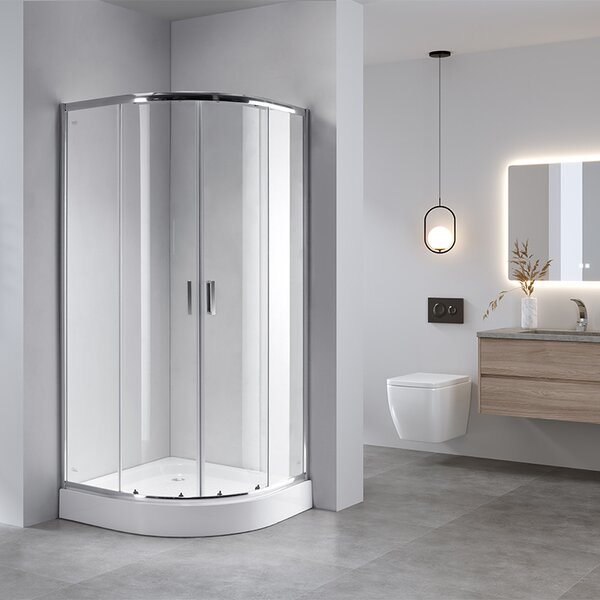 BPS-koupelny Štvrťkruhový sprchový kút KZ94A WH 80x80 cm biely/transparent + vanička SXL01A WH biela