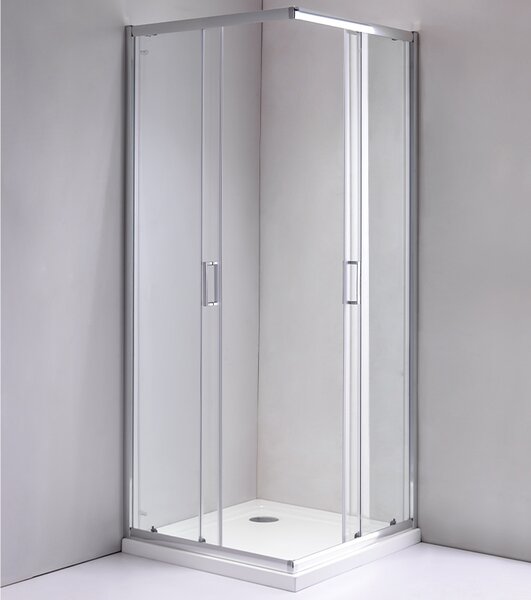 BPS-koupelny Štvorcový sprchový kút KZ93C 100x100 chróm/transparent + vanička ST06A WH biela
