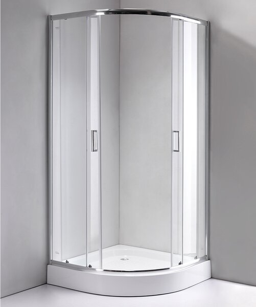 BPS-koupelny Štvrťkruhový sprchový kút KZ94A WH 80x80 cm biely/transparent + vanička SXL01A WH biela