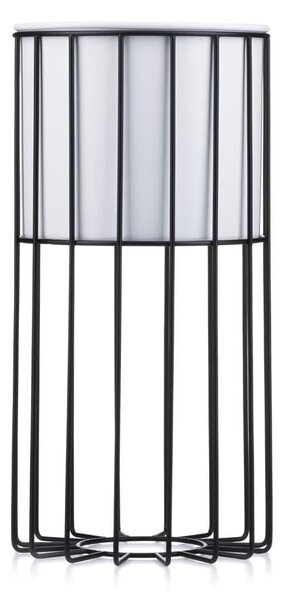 KOVOVÝ KVETINÁČ SO STOJANOM GLAM 42X20 CM BIELA/ČIERNA
