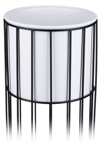 KOVOVÝ KVETINÁČ SO STOJANOM GLAM 70X20 CM BIELA/ČIERNA