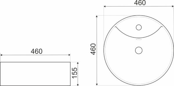 Novoterm Keramické umývadlo na dosku NV-KR-138 (ø 46 cm)