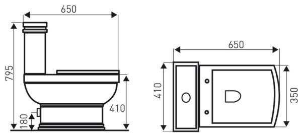 Novoterm WC kombi NV-Kleopatra 11 ZO so zadným odpadom a SoftClose sedadlom