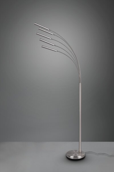 Trio R41031507 LED stojacie svietidlo Reed 5x3,5W | 1750lm | 3000K | IP20 - vypínač na tele, pamäťová funkcia, 3 fázové stmievanie, nikel