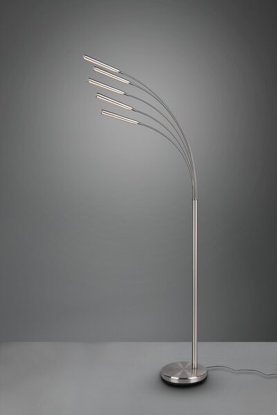 Trio R41031507 LED stojacie svietidlo Reed 5x3,5W | 1750lm | 3000K | IP20 - vypínač na tele, pamäťová funkcia, 3 fázové stmievanie, nikel