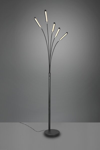 Trio R41031532 LED stojacie svietidlo Reed 5x3,5W | 1750lm | 3000K | IP20 - vypínač na tele, pamäťová funkcia, 3 fázové stmievanie, čierna
