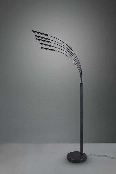 Trio R41031532 LED stojacie svietidlo Reed 5x3,5W | 1750lm | 3000K | IP20 - vypínač na tele, pamäťová funkcia, 3 fázové stmievanie, čierna