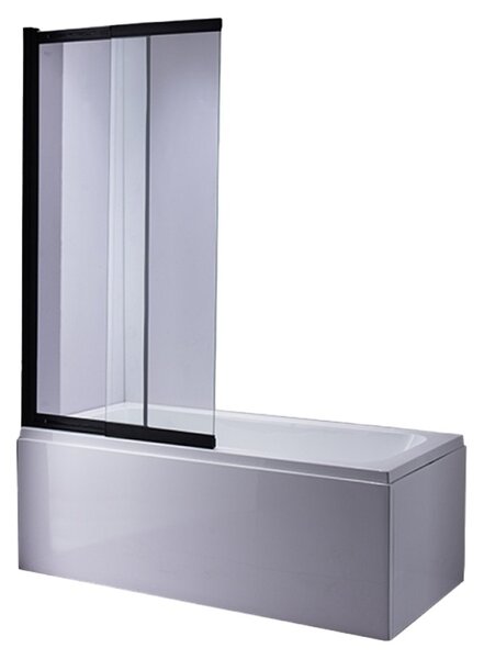 BPS-koupelny Dvojdielna vaňová zastena PR07 BL 100x150 čierna/transparent