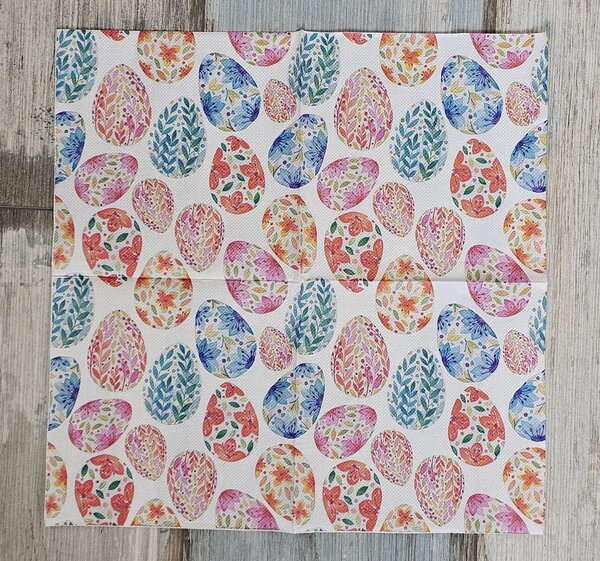 Farebné papierové obrúsky so zdobenými vajíčkami - 33*33 cm (20ks) - Clayre & Eef