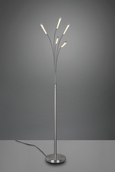 Trio R41031507 LED stojacie svietidlo Reed 5x3,5W | 1750lm | 3000K | IP20 - vypínač na tele, pamäťová funkcia, 3 fázové stmievanie, nikel