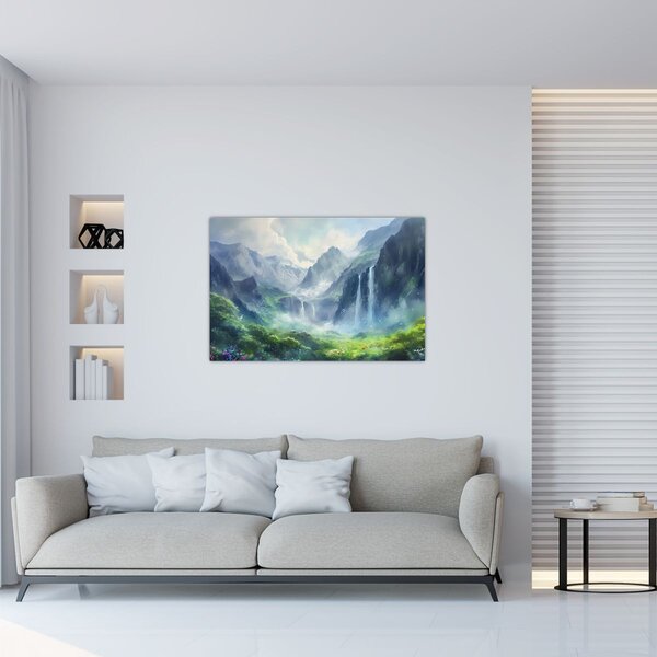 Obraz - Údolie vodopádov (90x60 cm)