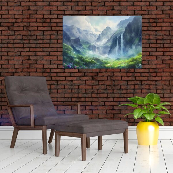 Obraz - Údolie vodopádov (90x60 cm)