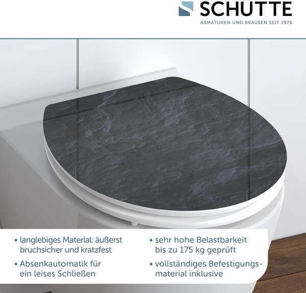 Eisl Sanitär WC sedátko MDF Soft Close Black Stone High Gloss 80535