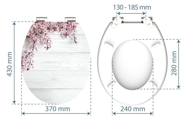 Eisl Sanitär WC sedadlo MDF Soft Close Flowers and Wood High Gloss 80549