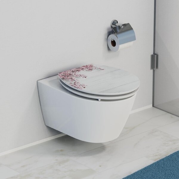 Eisl Sanitär WC sedadlo MDF Soft Close Flowers and Wood High Gloss 80549