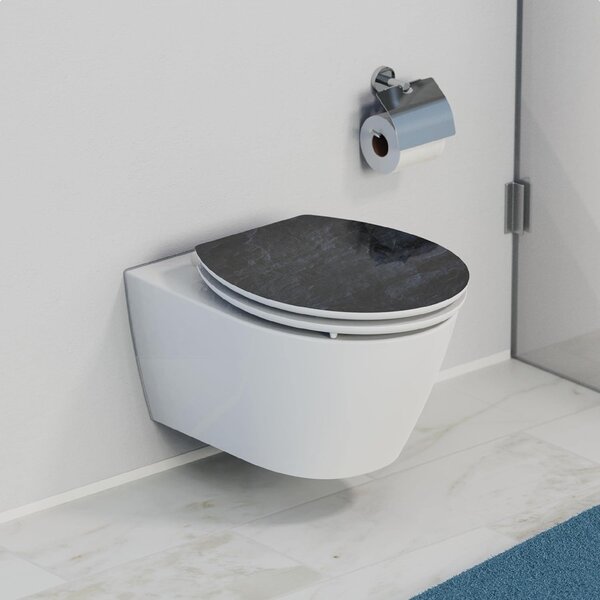Eisl Sanitär WC sedátko MDF Soft Close Black Stone High Gloss 80535