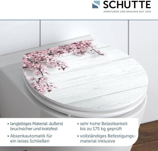Eisl Sanitär WC sedadlo MDF Soft Close Flowers and Wood High Gloss 80549