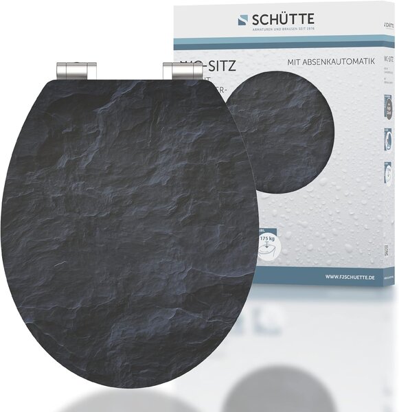 Eisl Sanitär WC sedátko MDF Soft Close Black Stone High Gloss 80535