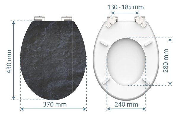 Eisl Sanitär WC sedátko MDF Soft Close Black Stone High Gloss 80535